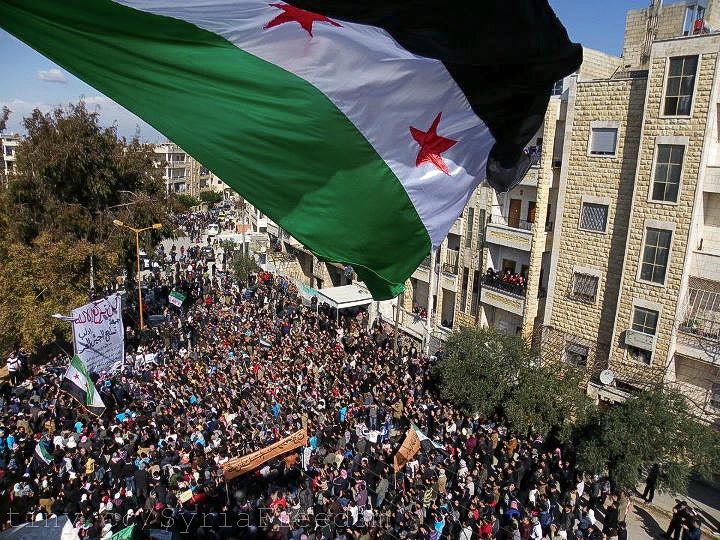 Syria Independence flag over Idlib