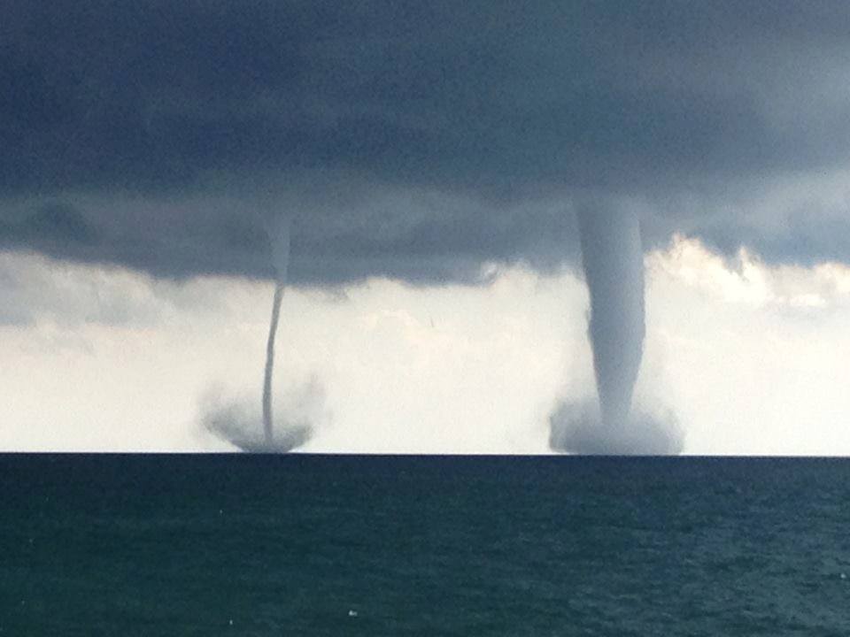 water spouts, photo by Officer Michael Madsen of the Kenosha Police Department