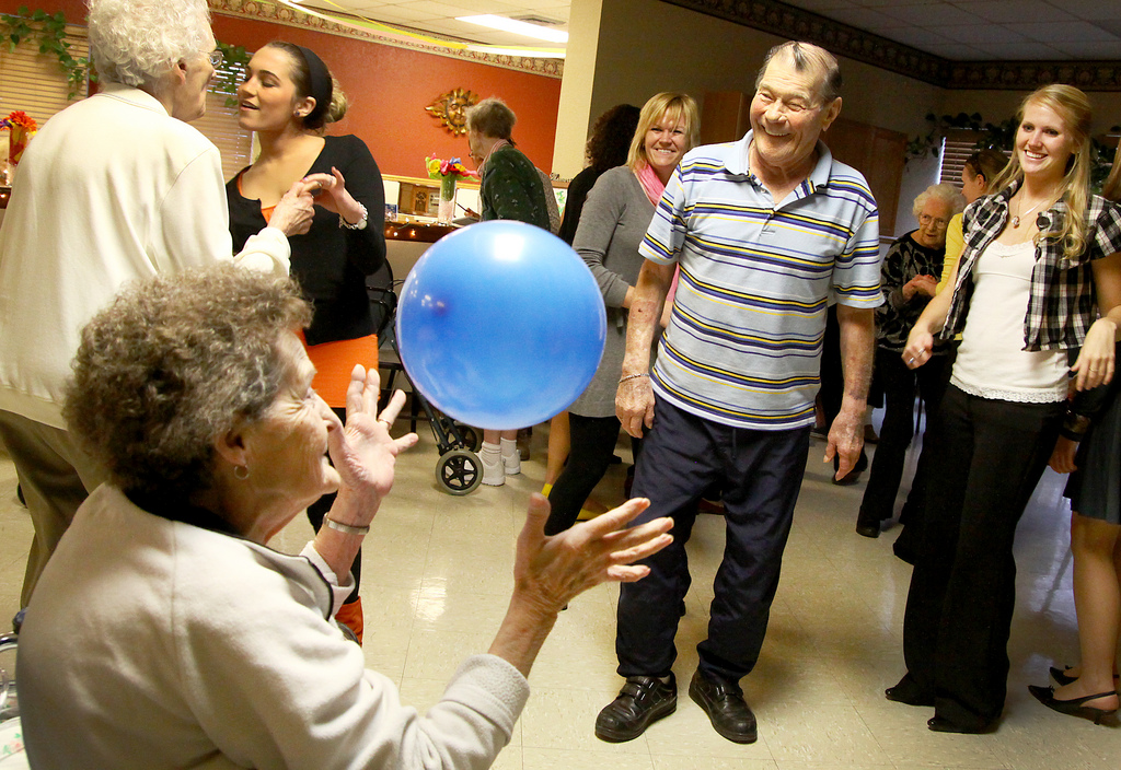 Senior citizens at a nursing home