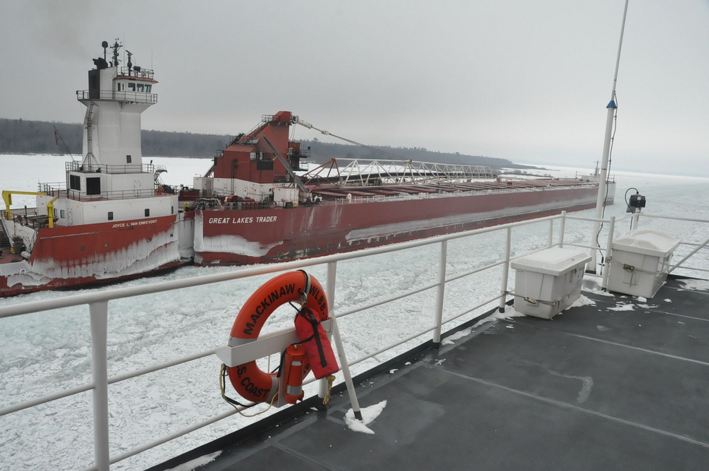 U.S. Coast Guard cutter Mackinaw, ice-breaking on the St. Mary's River