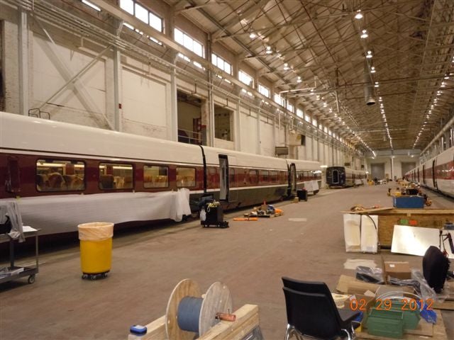 Talgo trains destined for Oregon being worked on in a Wisconsin facility