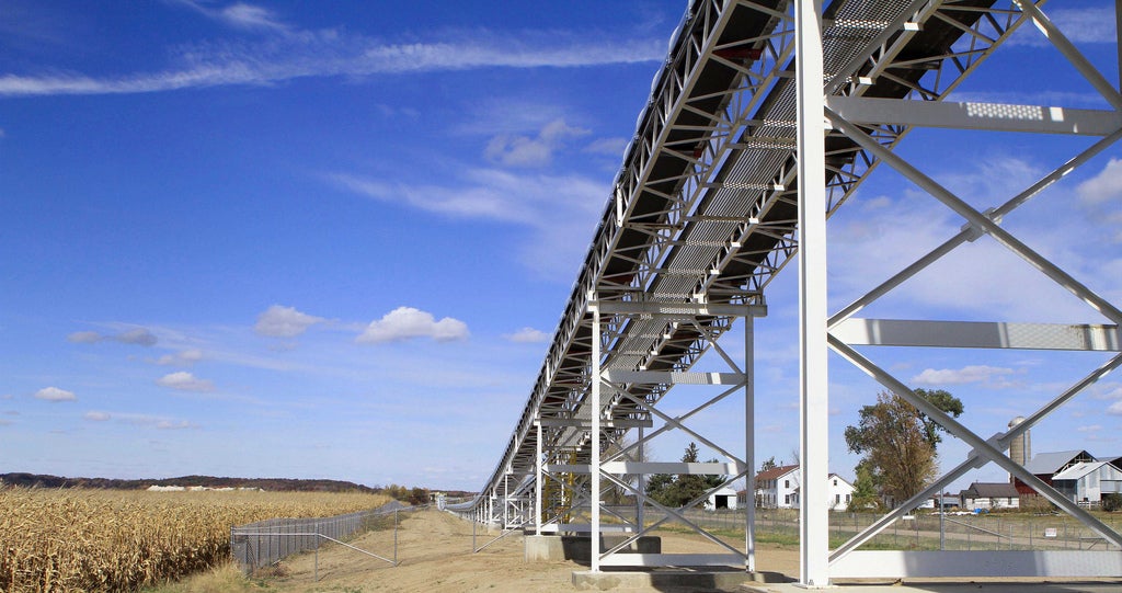 Conveyor belt near a frac sand operation