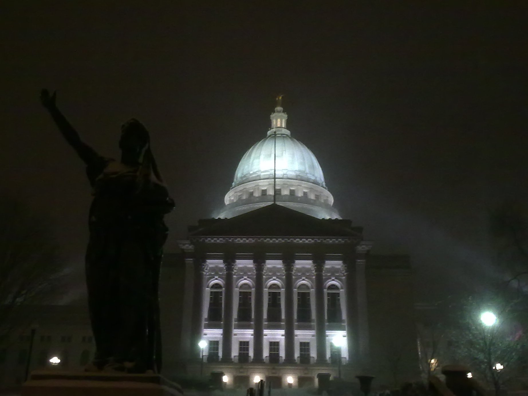 State Capitol building at night