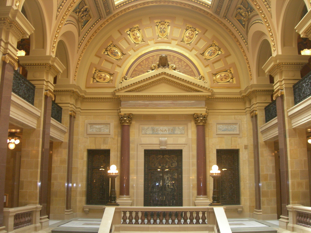 State Senate chambers in the Wisconsin Capitol