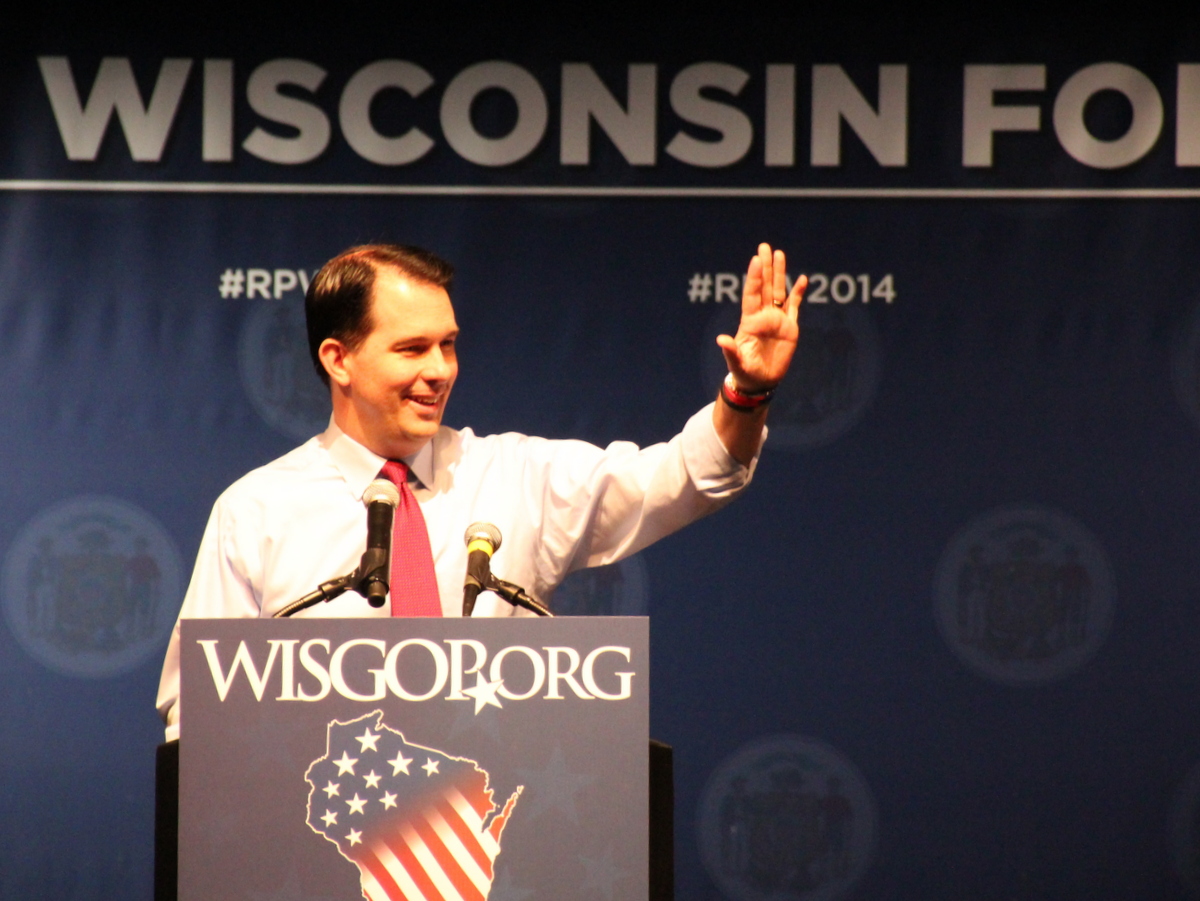 Gov. Scott Walker addresses the 2014 Wisconsin GOP convention