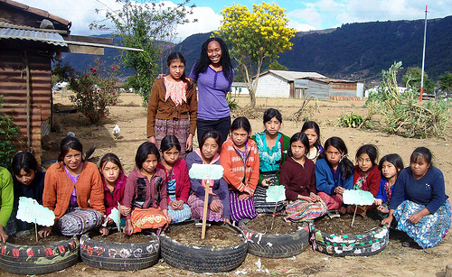 Peace Corps tire garden in Guatemala