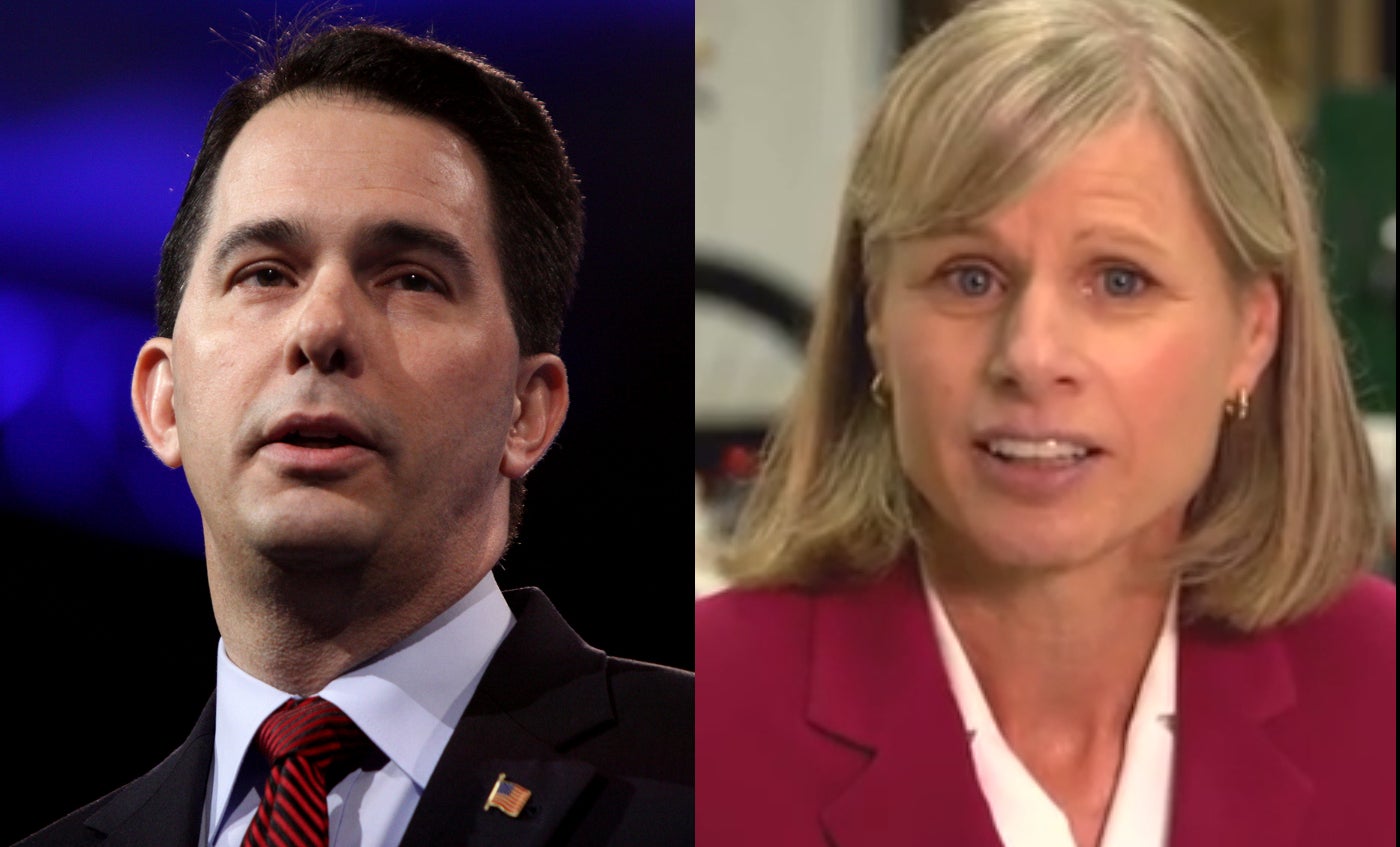 Gov. Scott Walker and Democratic challenger Mary Burke