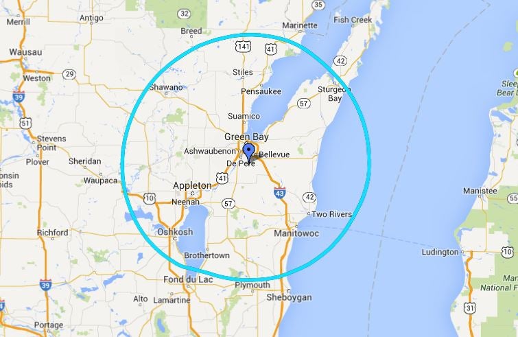 Coverage Map for WPNE-FM