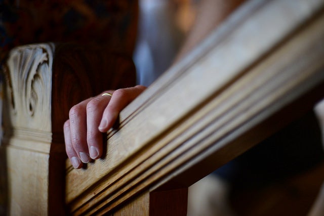Hand rails installed for home safety modifications.