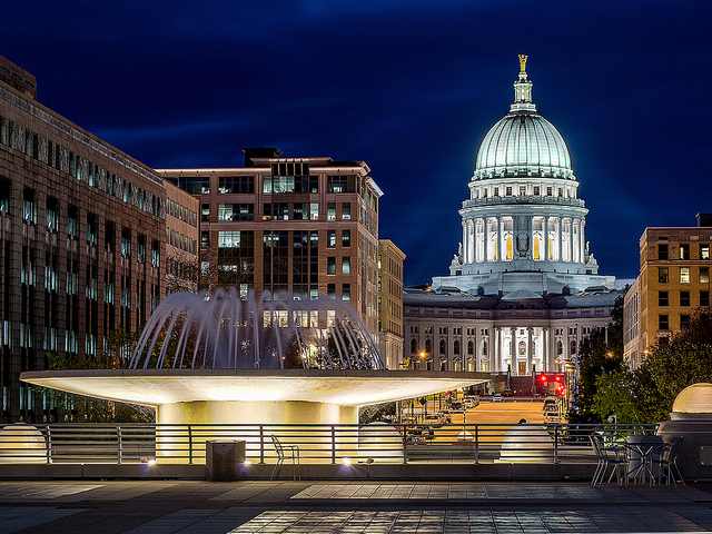night view of state capitol