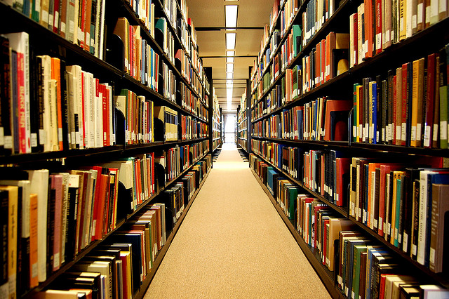library shelves