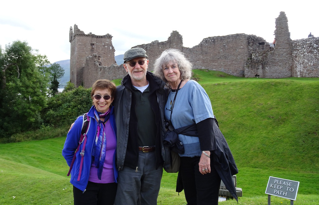 Three travelers at Urquhart Castle on Loch Ness