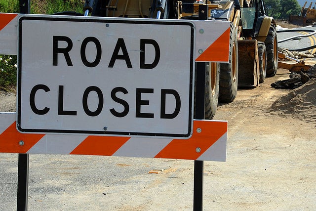 road closed sign