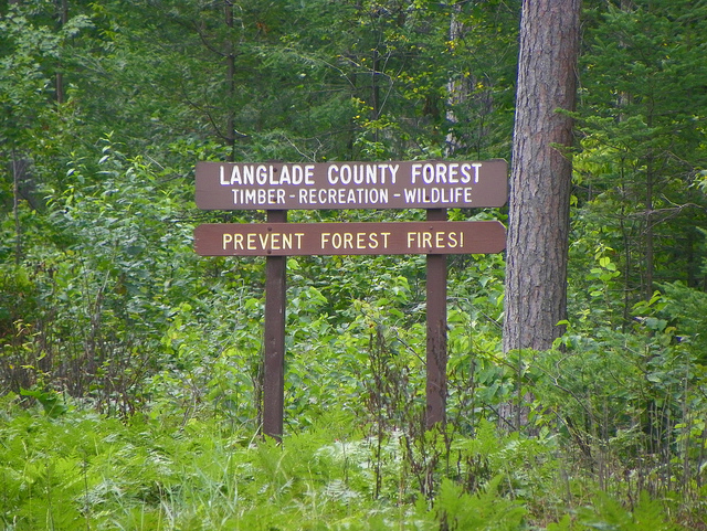 Langlade County Forest sign