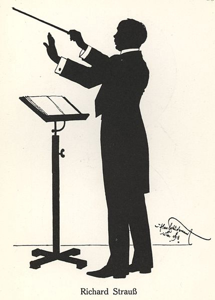 Richard Strauss silhouette created by Hans Schliessmann in Vienna in 1918