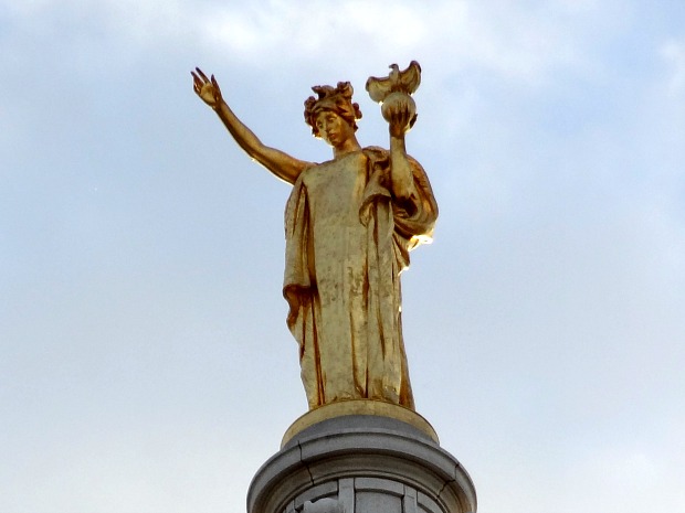 The "Lady Wisconsin" statue atop the Wisconsin Capitol building