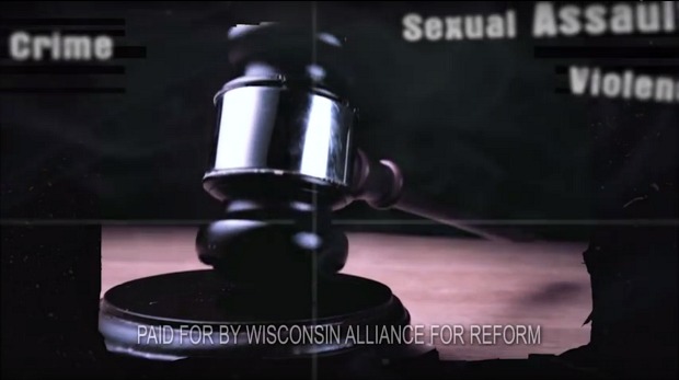Screenshot of a Wisconsin Alliance for Reform ad in the 2016 Wisconsin Supreme Court race