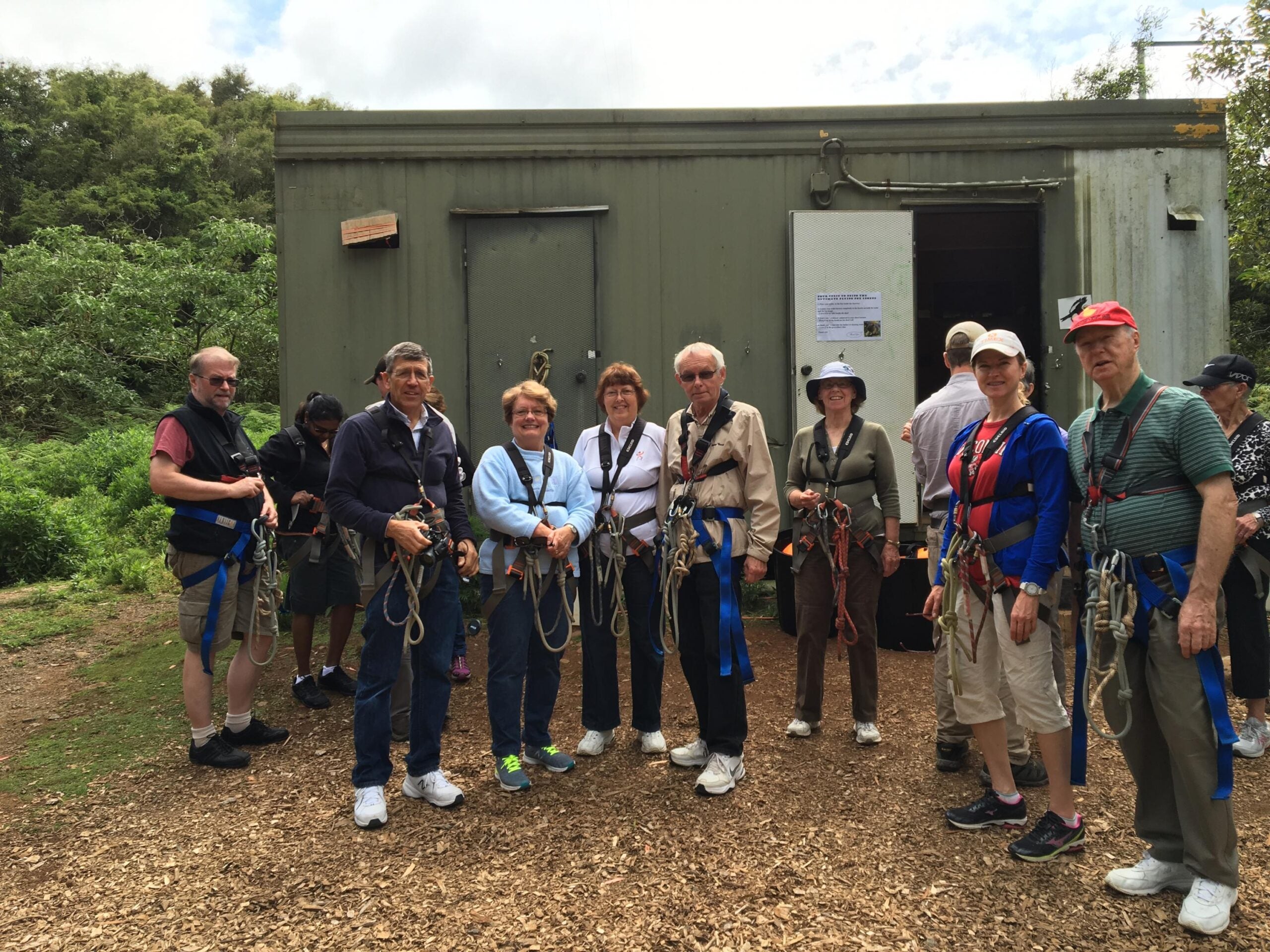 Preparing for Zip lining at O'Reilly's - Photo by Allen Rieland
