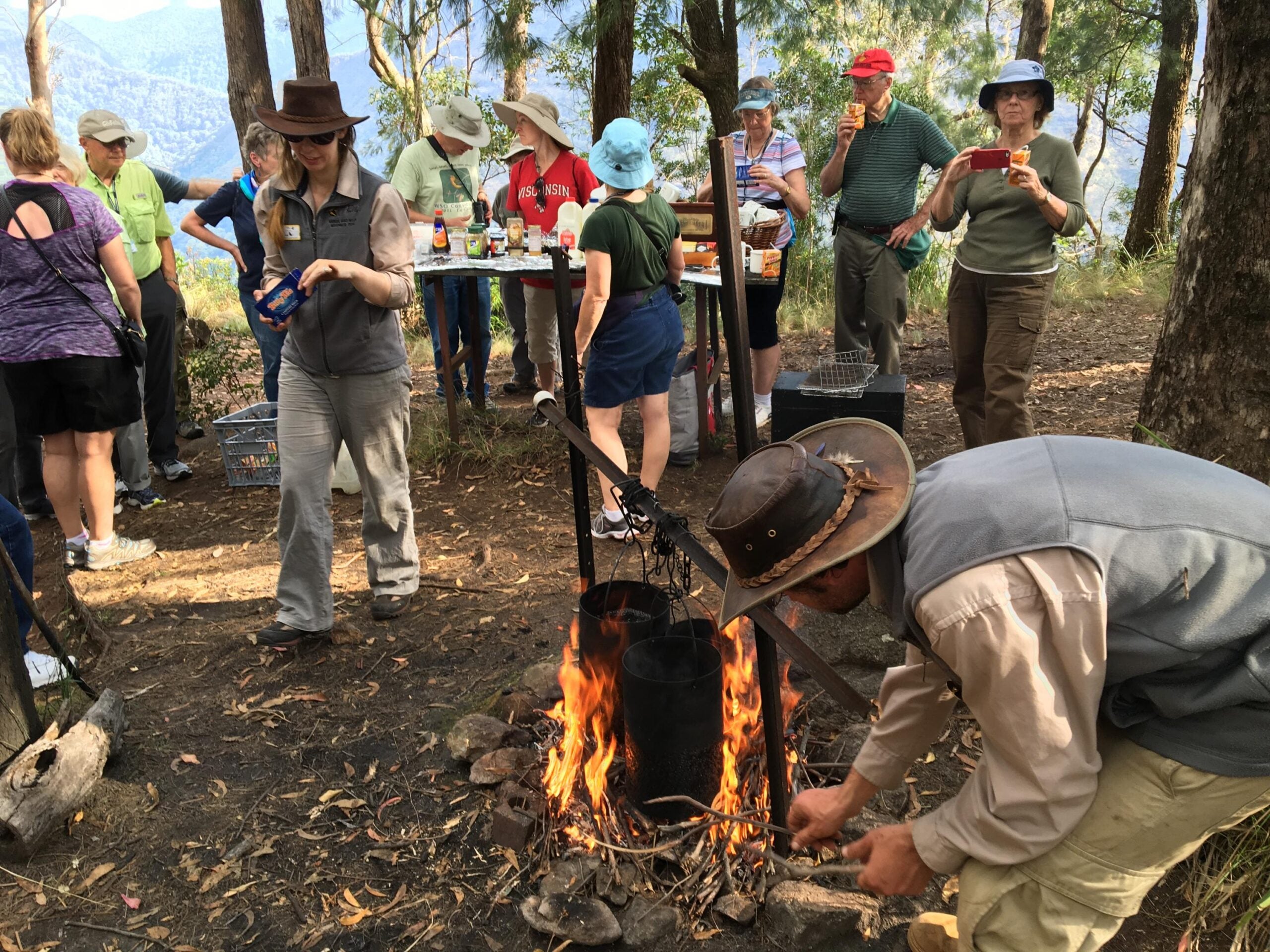 Billabong Tea & Damper (bread) on a ridge in Lamington National Park - Photo by Allen Rieland