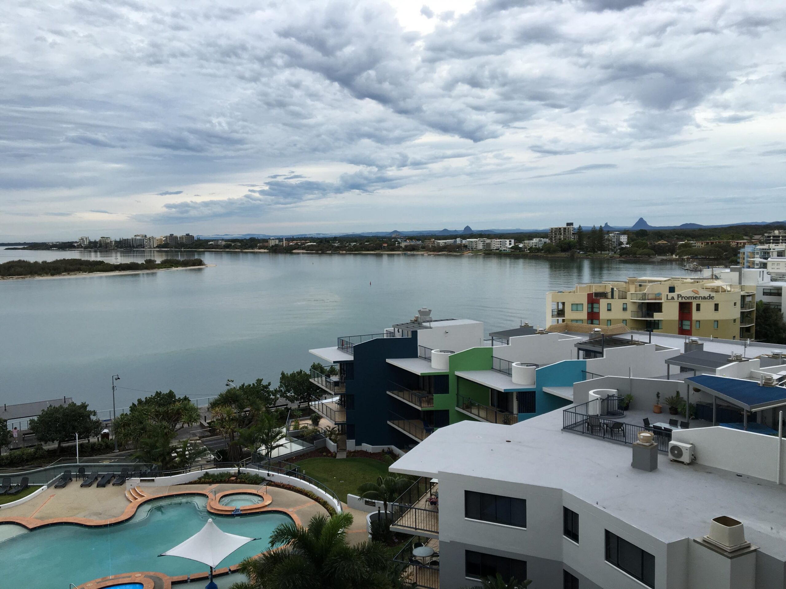 View of Caloundra and Brisbane from the Monaco Hotel - Photo by Allen Rieland
