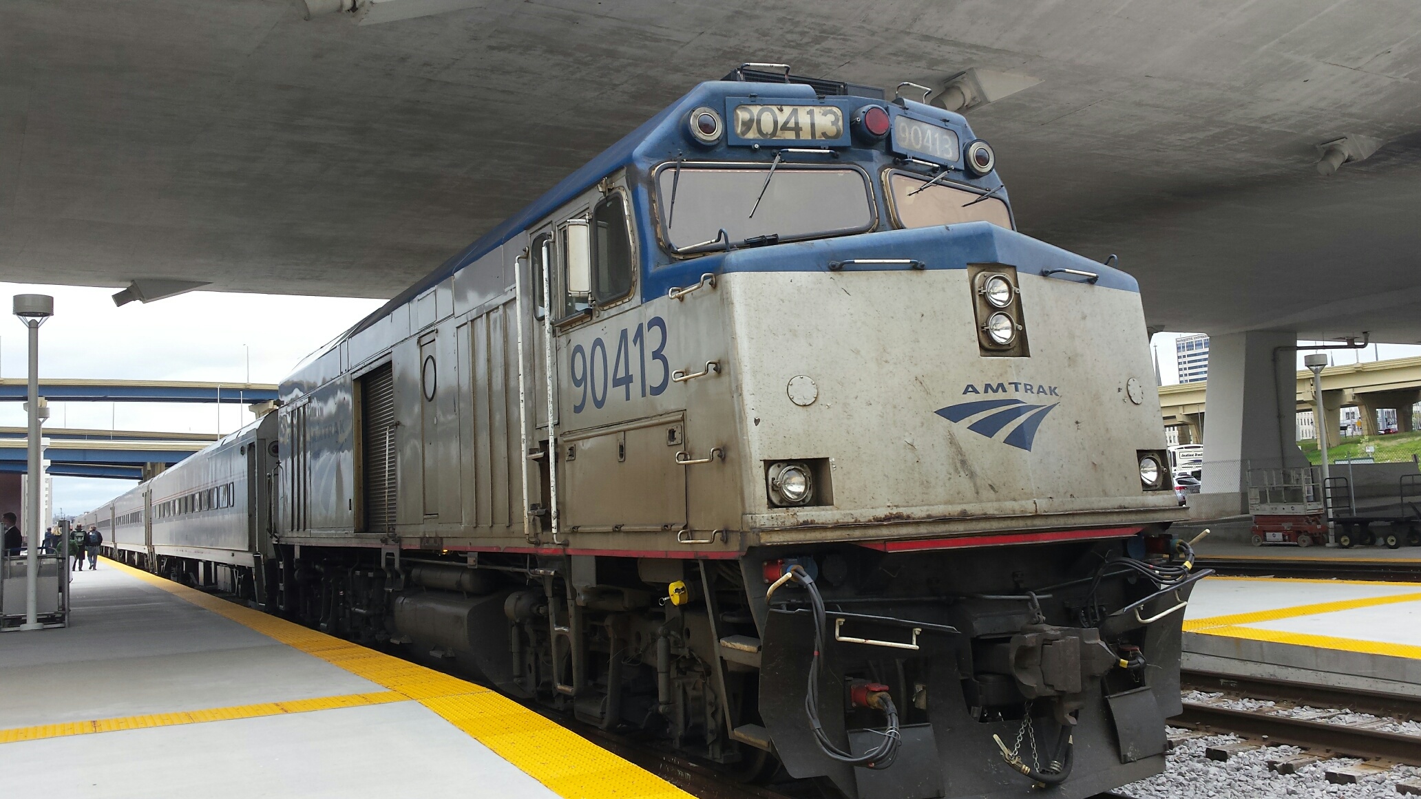 A Hiawatha service train prepares to leave for Chicago.