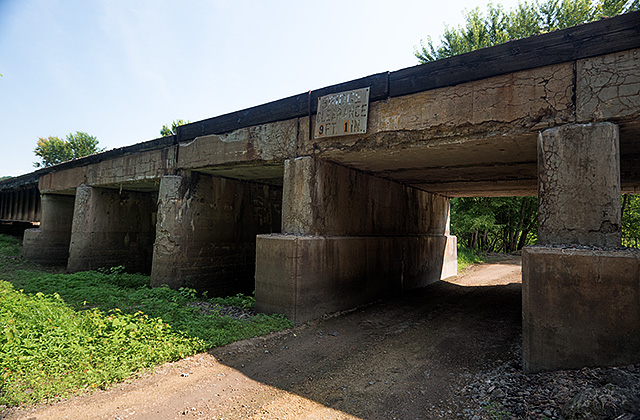 An example of a bridge in need of repair. (This bridge is being repaired this year.)