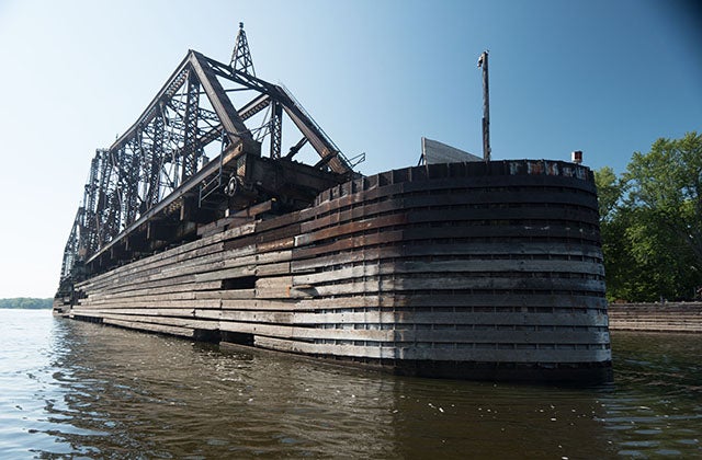 La Crosse Swing Bridge. Built in 1876, updated in 1902, declared an 