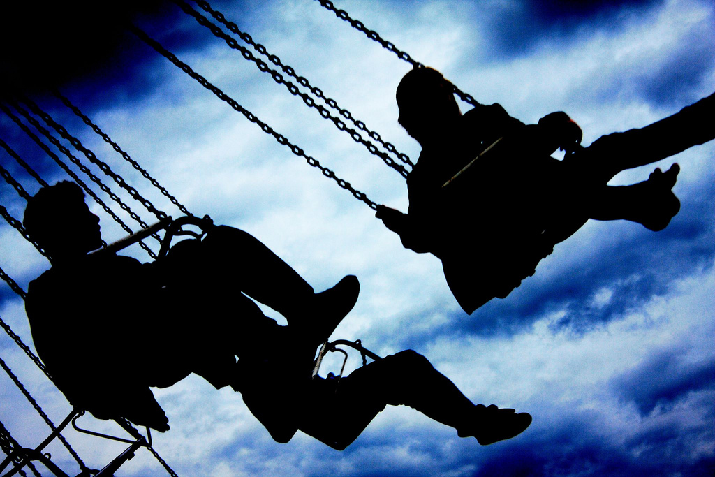 kids on swings