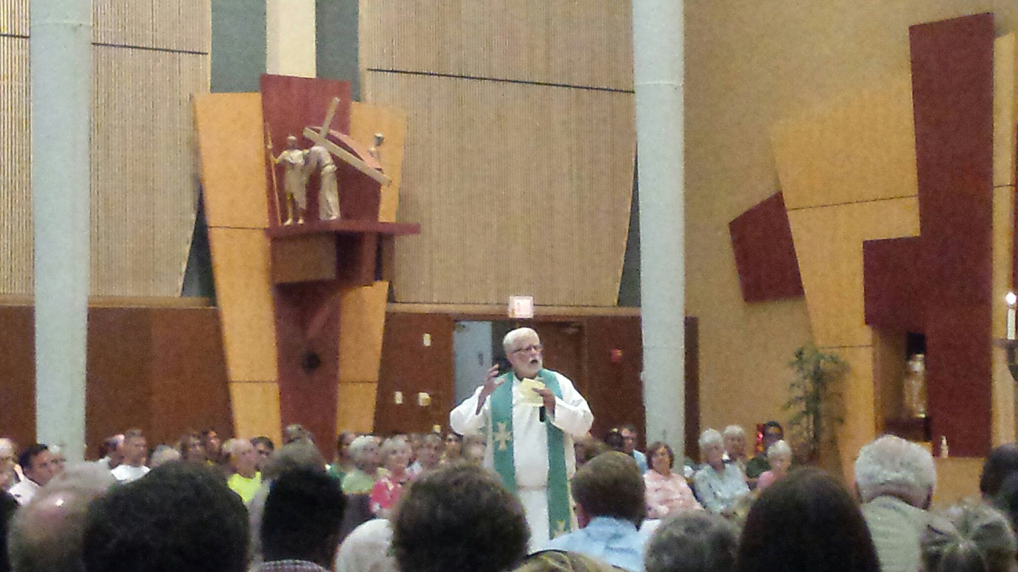 Father Robert Stiefvater gives the homily during Thursday night's mass at All Saints Parish.