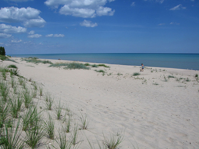 Wisconsin beach along Lake Michigan