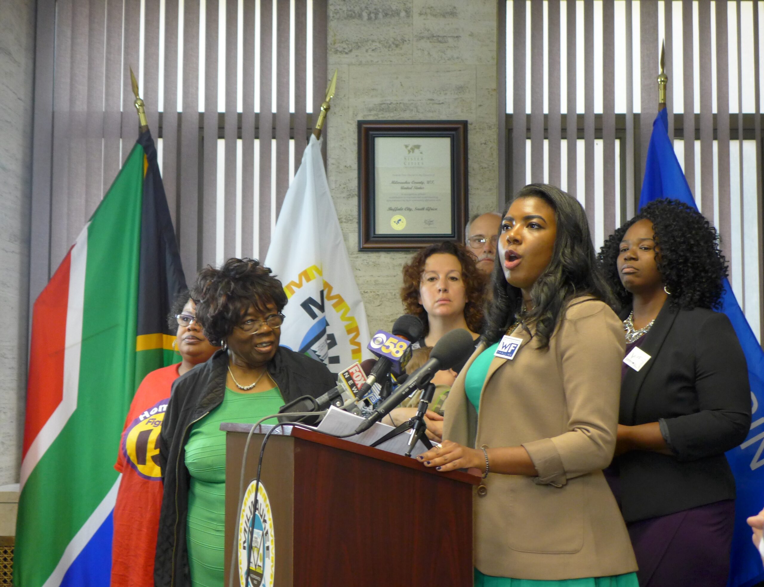 Milwaukee County Supervisor Marcelia Nicholson announces her plan to raise the Milwaukee County minimum wage