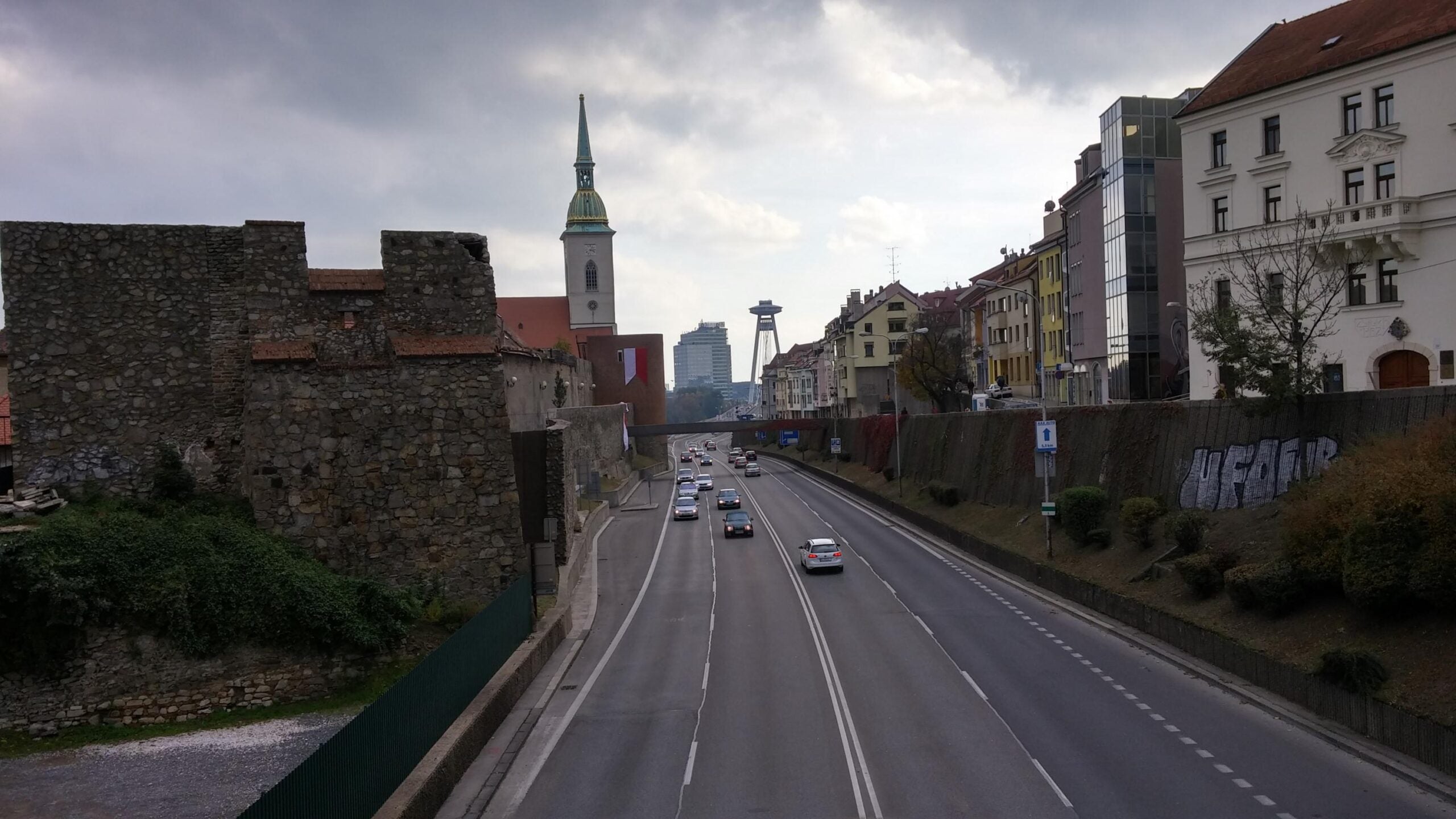 Photo of old and new buildings in Bratislava,Slovakia