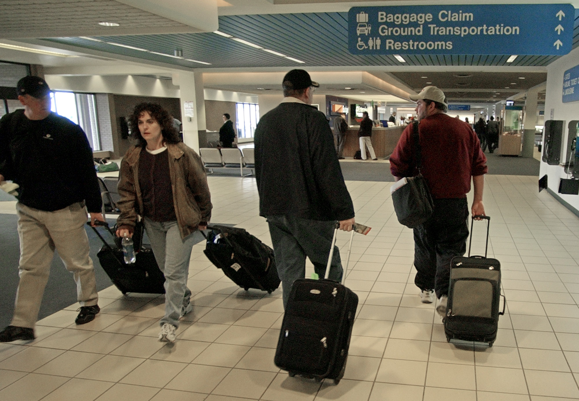 People walking in an airport
