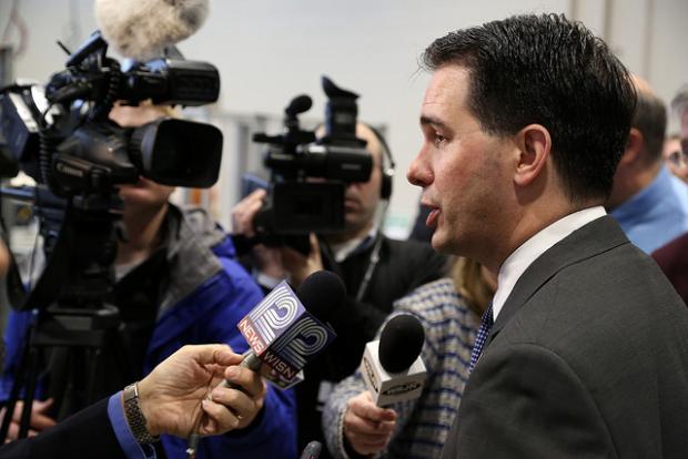 Gov. Scott Walker at a press conference