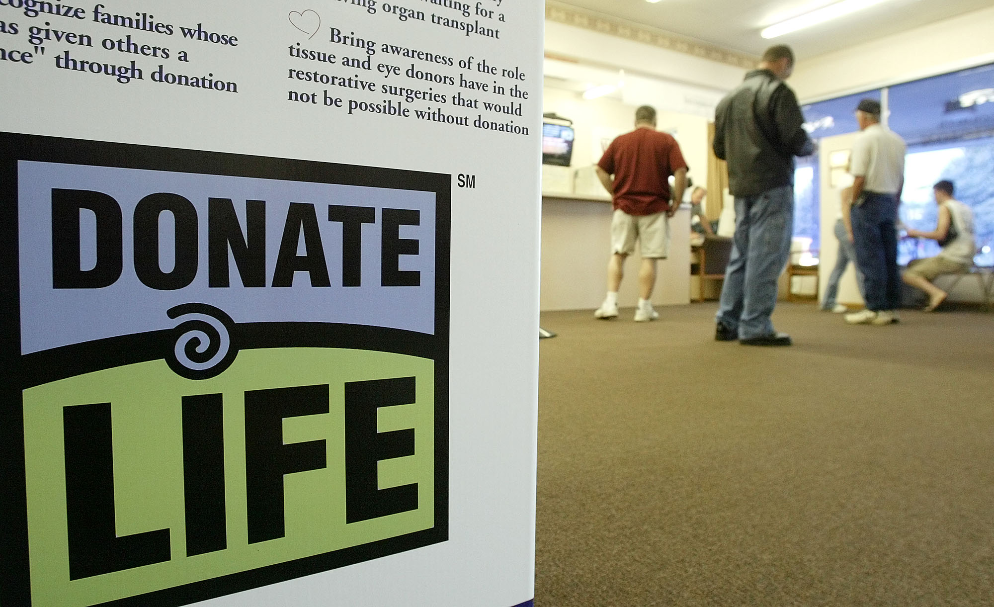 "Donate Life" sign