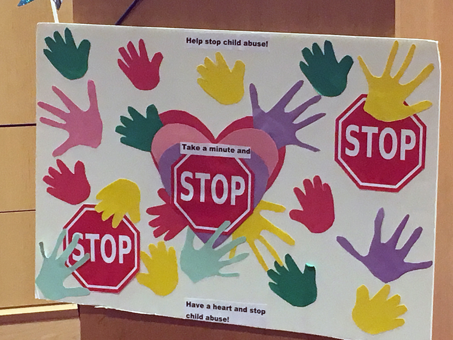 Children's display as part of an effort to raise awareness of child abuse and neglect