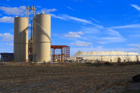 A frac sand processing facility in western Wisconsin