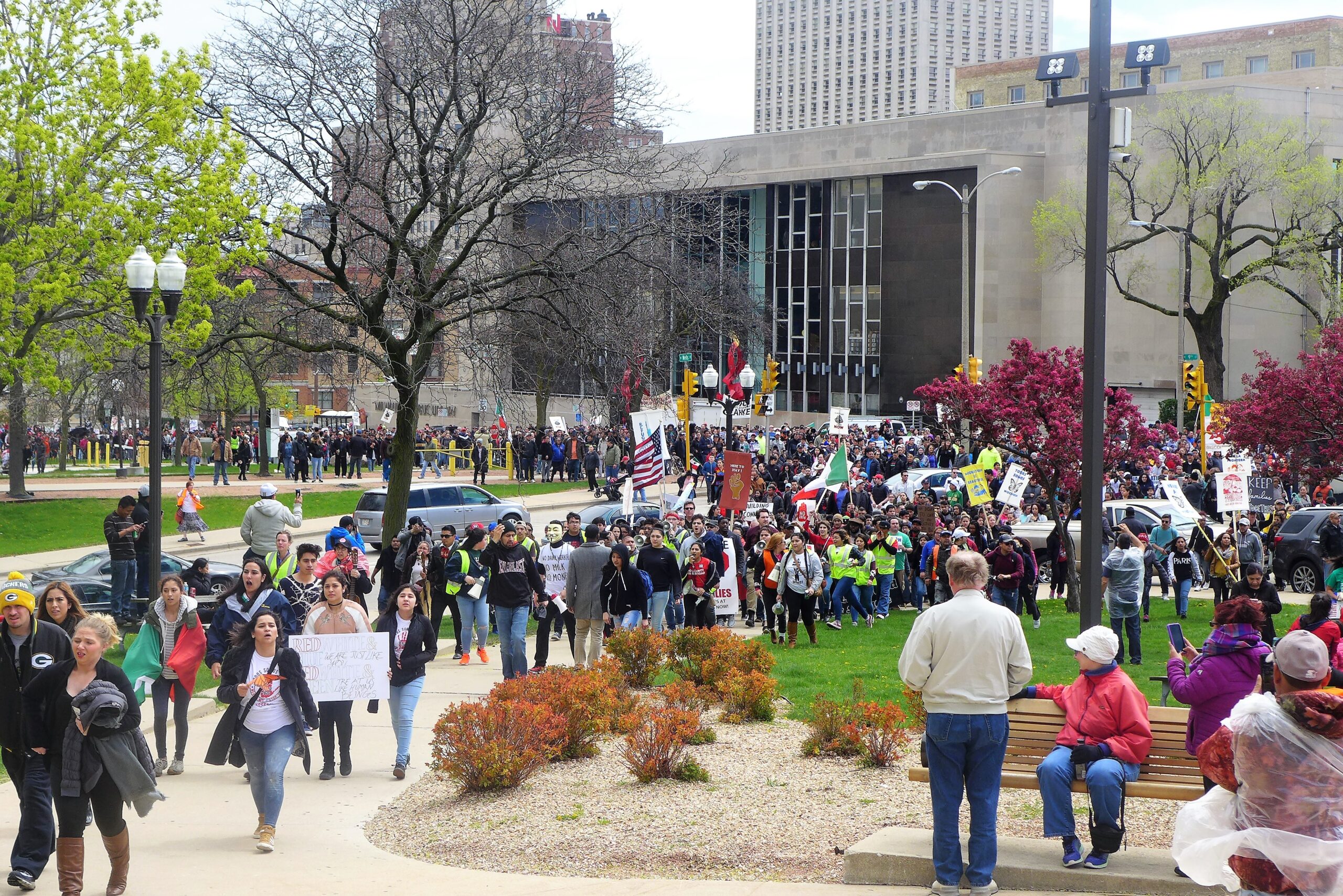 Protesters outside Milwaukee County Courthouse
