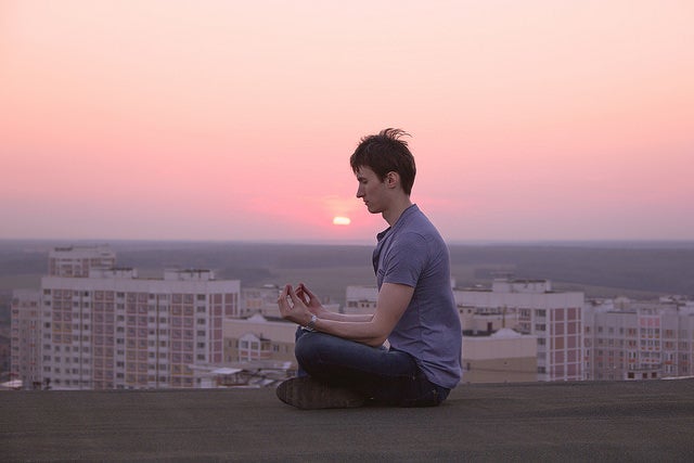 Person meditating