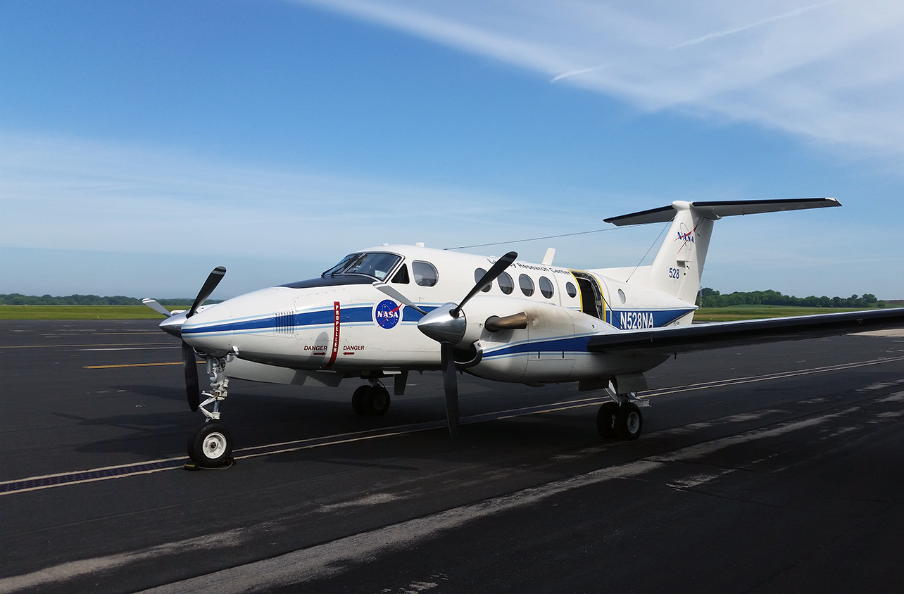 NASA research plane prepares for take-off at Truax Field in Madison
