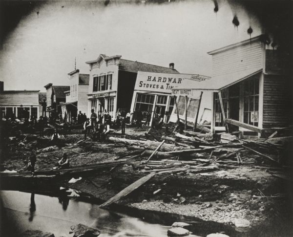 Flooding in Wisconsin Rapids in 1880