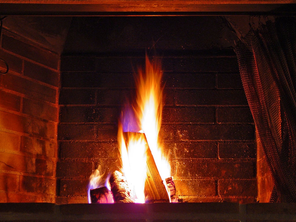 Fire in the fireplace