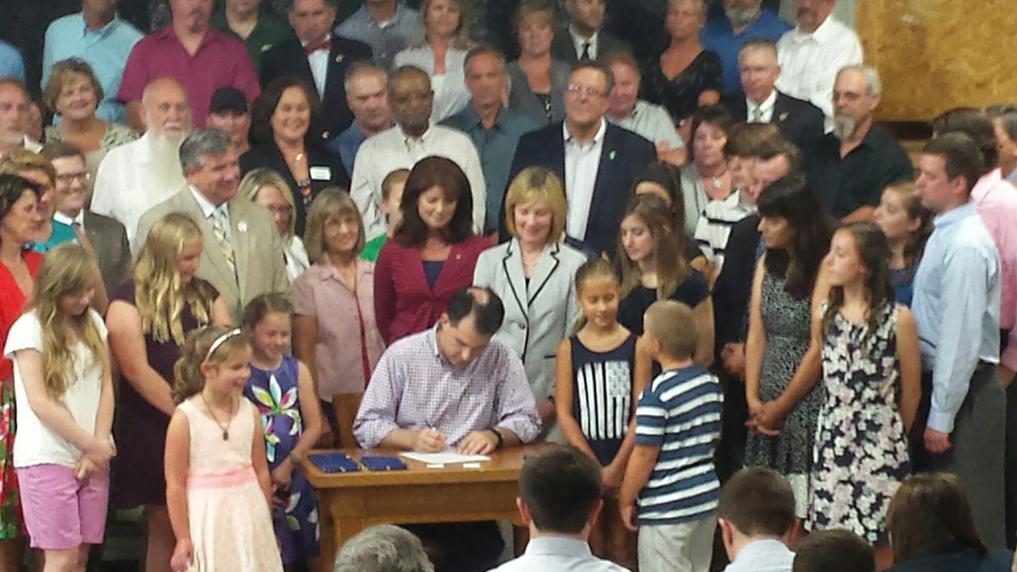 gov. walker signs state budget before supporters