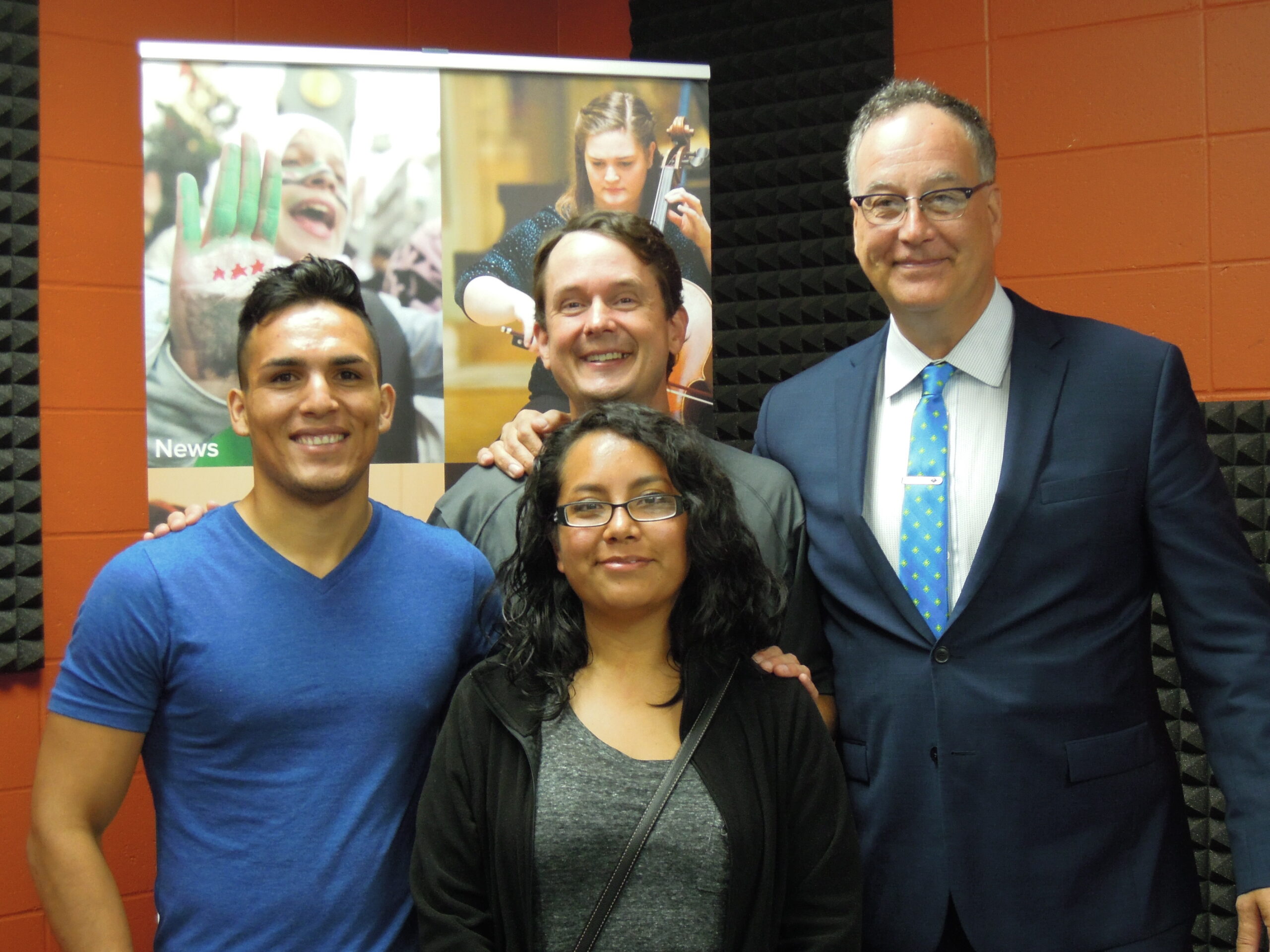 Jhoscelin Calixto, (front) Gerardo Hernandez, (left) John David, (back) Steve Laxton (right)