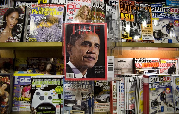 President-elect Barack Obama is featured in a special issue of Time Magazine on a New York newsstand Wednesday, Nov. 19, 2008.