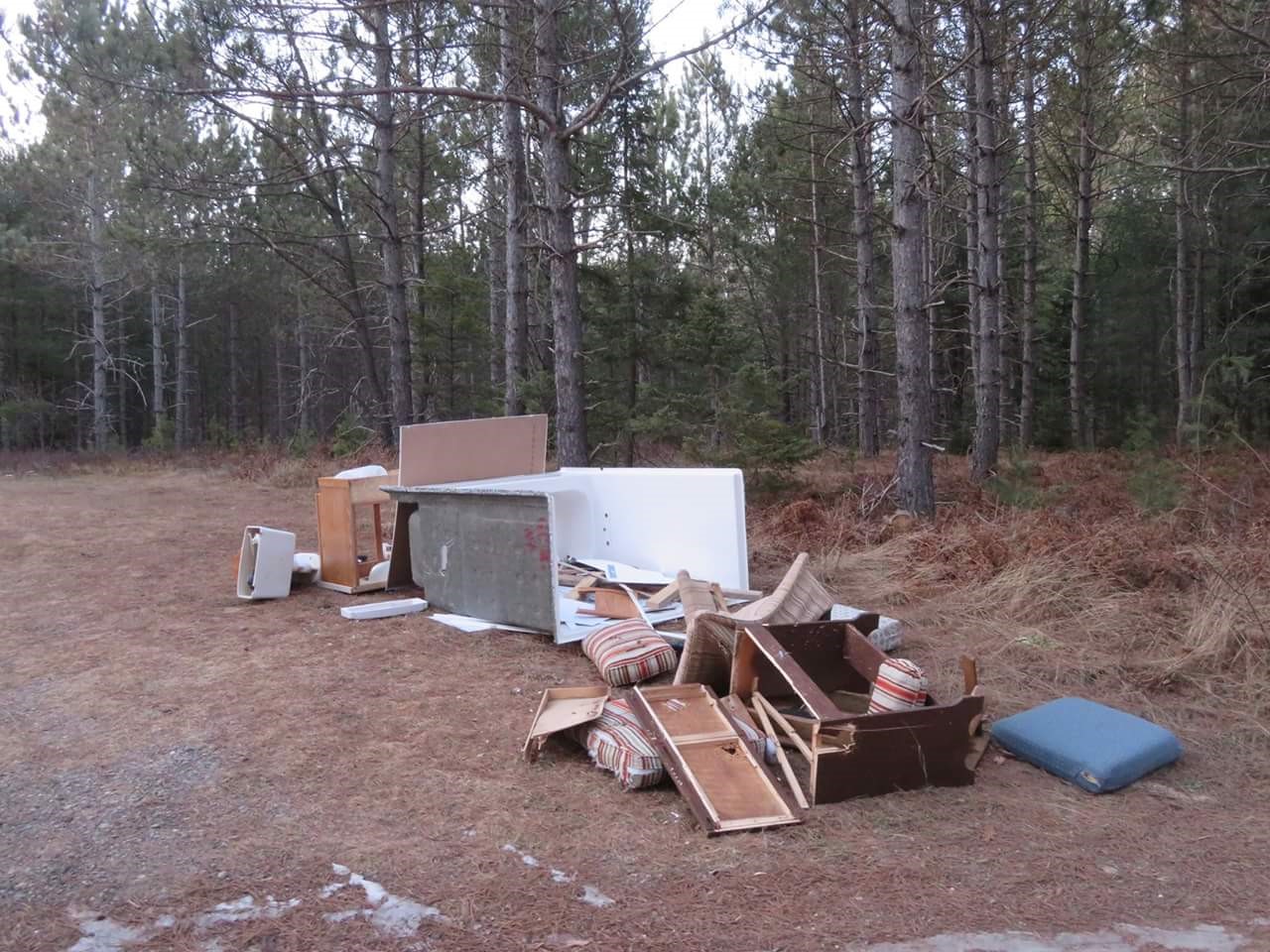furniture litters the Chequamegon-Nicolet National Forest
