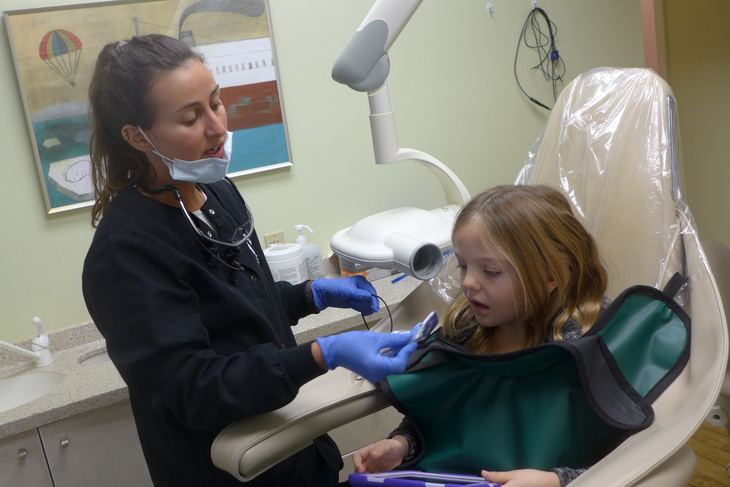 Adylee gets a dental checkup
