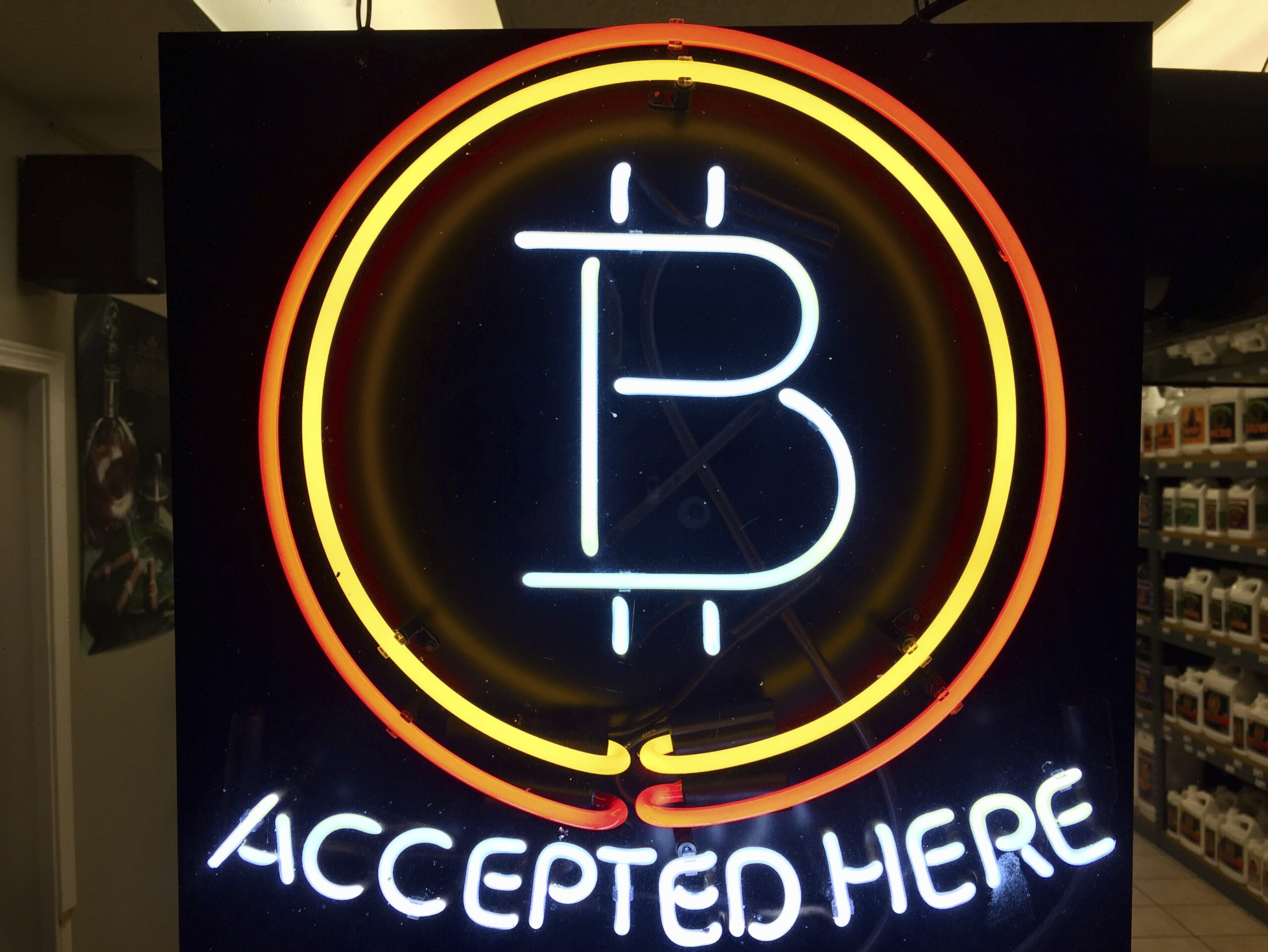 Bitcoin neon sign