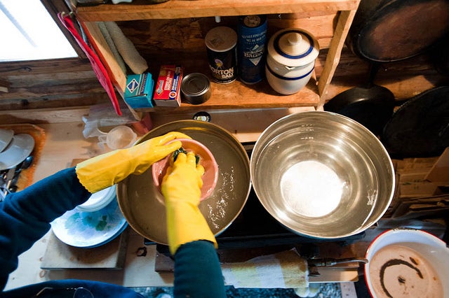 Washing dishes