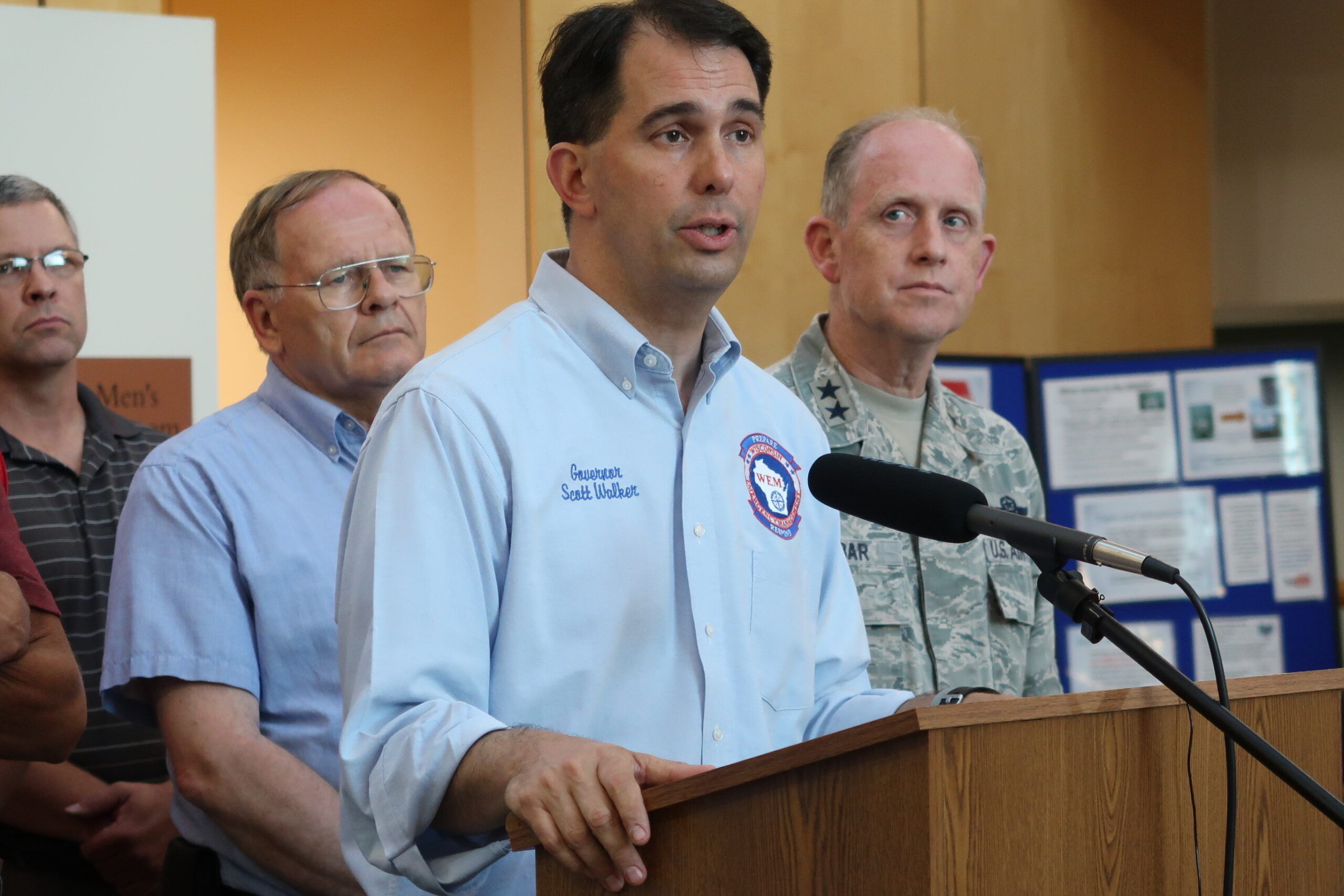 Gov. Scott Walker declared a state of emergency in Ashland, Bayfield, Burnett, Douglas, and Iron counties on Monday evening